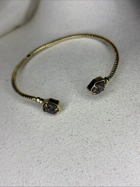 Kendra Scott Gold-Tone Druzy Open Cuff Bracelet - Elegant Women’s Jewelry